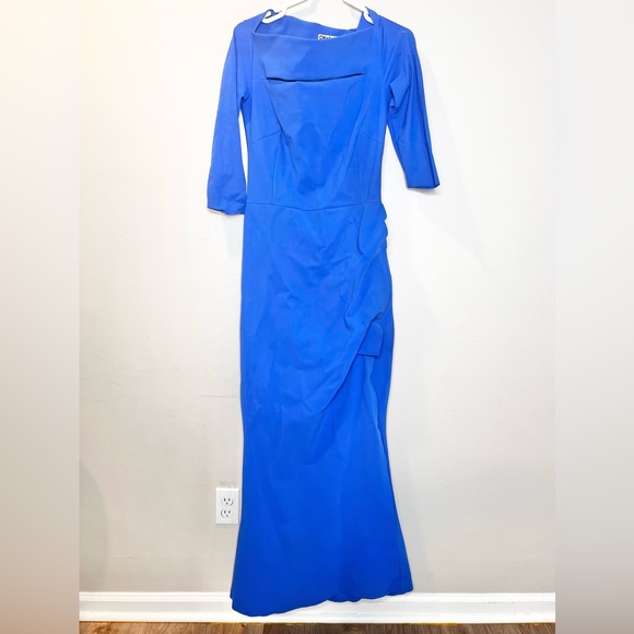 Chiara Boni La Petite Robe Kate Slit Detail Boat Neck Dress Royal Blue S… - Picture 2 of 5
